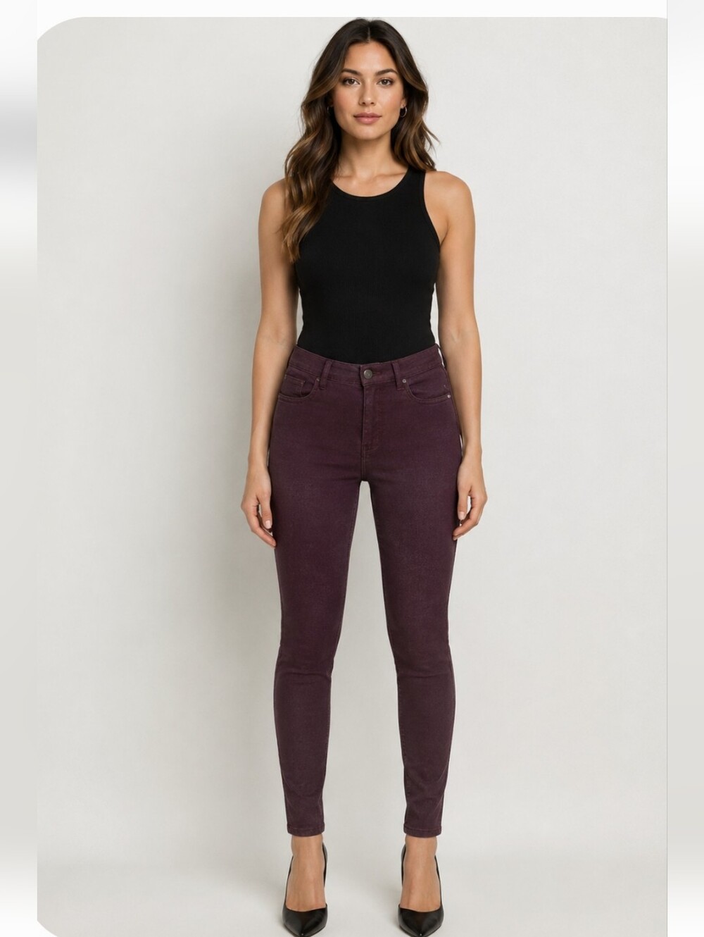 Rag & Bone Skinny Jeans Size 27 Plum Purple Stretch Ankle Jeans